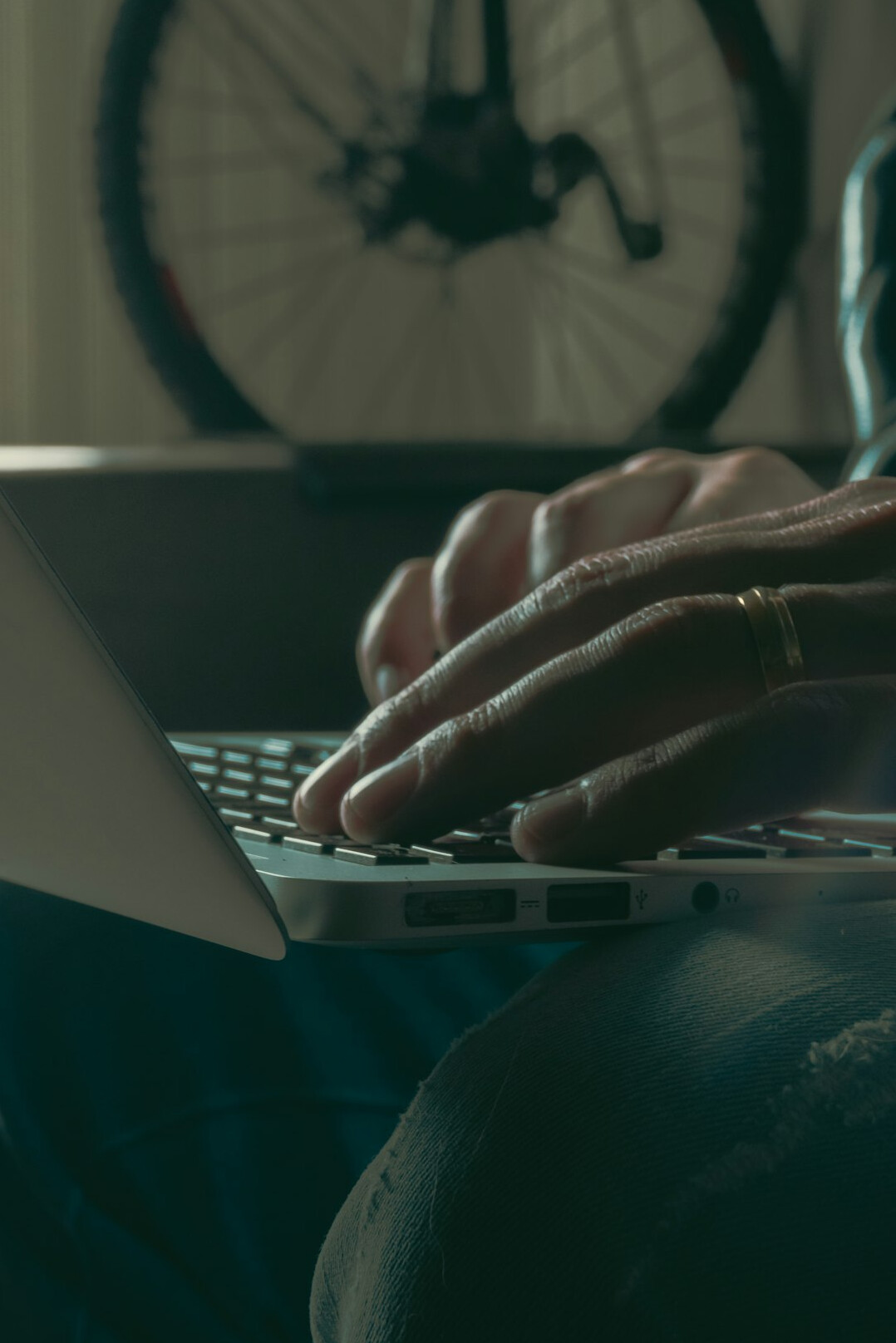 mystery writer typing